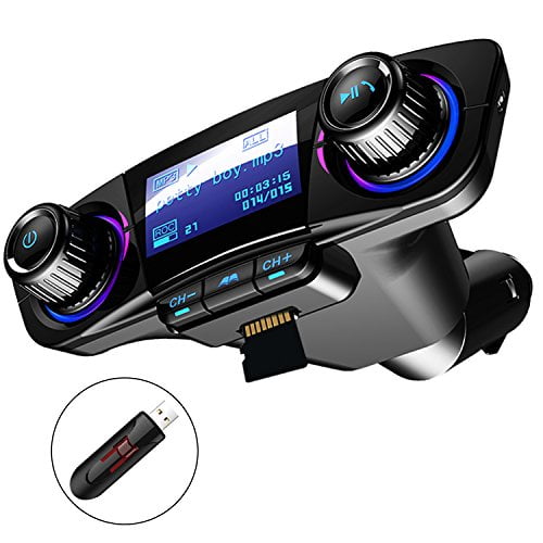 5V/3A and 5V/2.4A Wireless car Bluetooth FM Transmitter Bluetooth car Adapter MP3 Player 2 USB Fast Charging Ports Upgrade Noise Reduction Microphone Support SD Card USB Flash Drive 